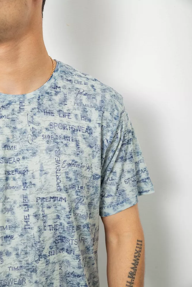 Купить Футболка мужская с принтом, цвет оливковый, 244R5552-5 - Фото №5