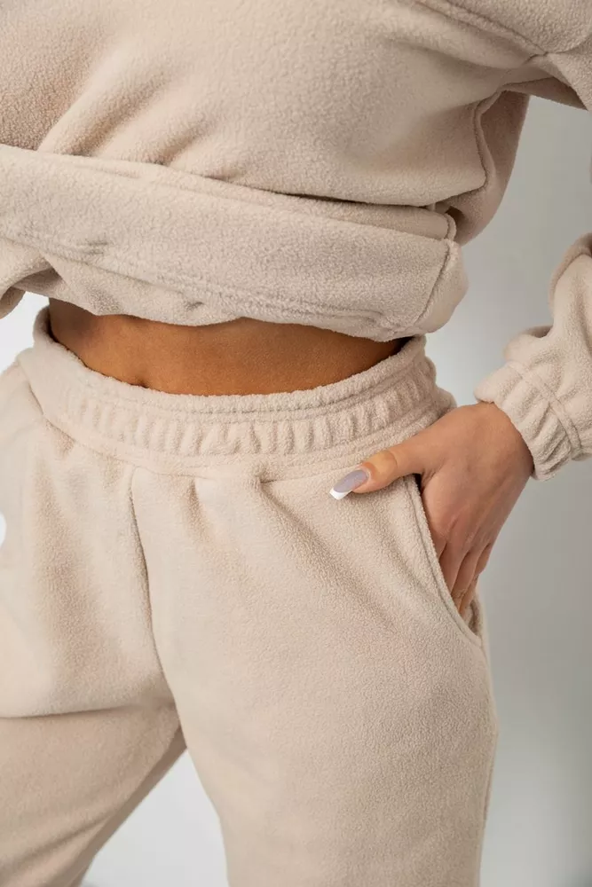 Купити Спорт костюм жіночий на флісі, колір бежевий, 241R2007 - Фото №6