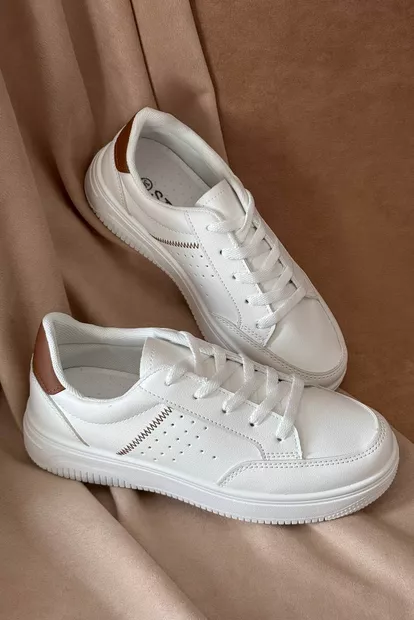 Кеди жіночі, колір біло-коричневий, 248RR84