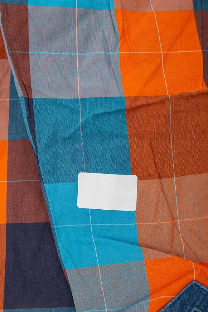 Купити Сорочка чоловіча в клітинку  -уцінка, колір помаранчевий, 214R0743-U-2 - Фото №6