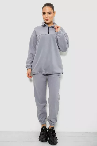 Спорт костюм жіночий на флісі, колір світло-сірий, 241R2007
