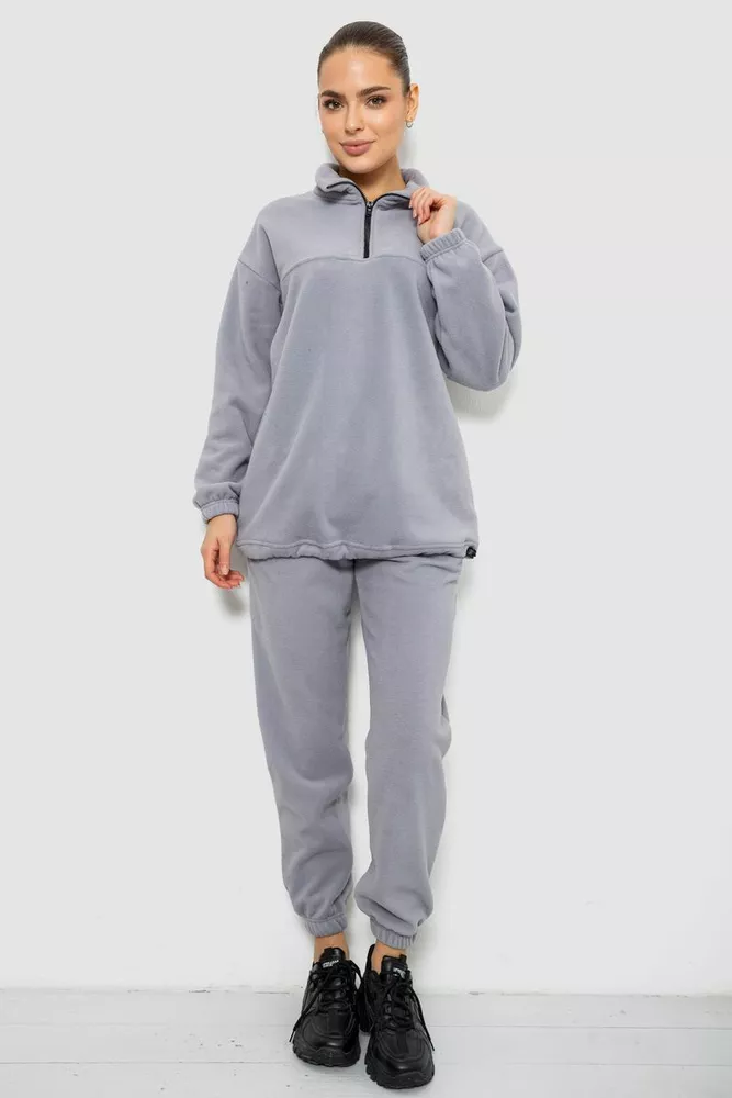 Купити Спорт костюм жіночий на флісі, колір світло-сірий, 241R2007 - Фото №1