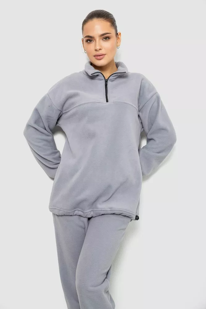 Купити Спорт костюм жіночий на флісі, колір світло-сірий, 241R2007 - Фото №2