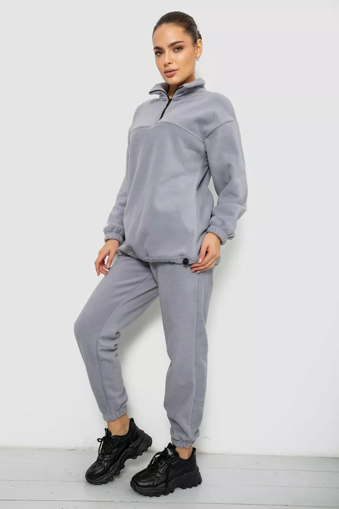 Купити Спорт костюм жіночий на флісі, колір світло-сірий, 241R2007 - Фото №3