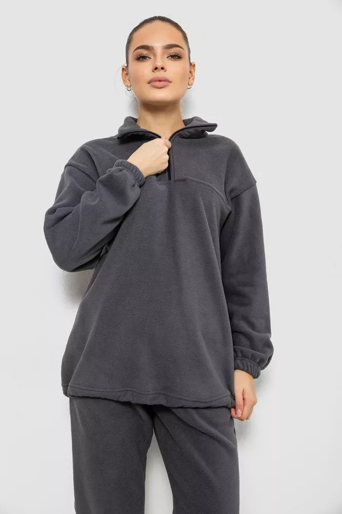 Купити Спорт костюм жіночий на флісі, колір сірий, 241R2007 - Фото №2
