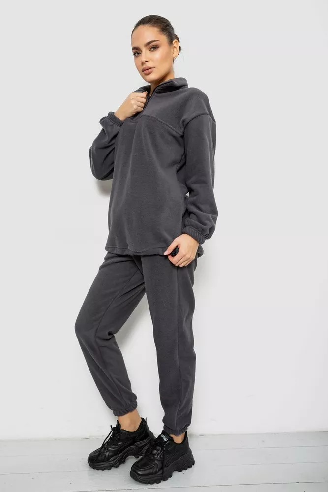 Купити Спорт костюм жіночий на флісі, колір сірий, 241R2007 - Фото №3