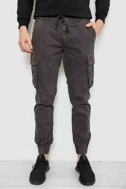 Штаны мужские однотонные, цвет серый, 244R1641