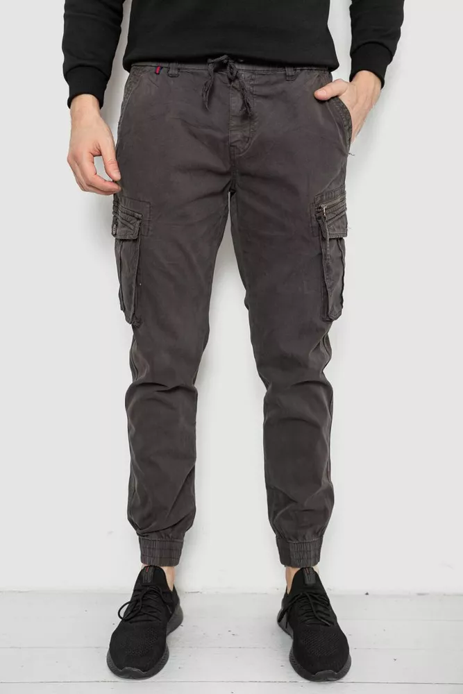 Купить Штаны мужские однотонные, цвет серый, 244R1641 - Фото №1