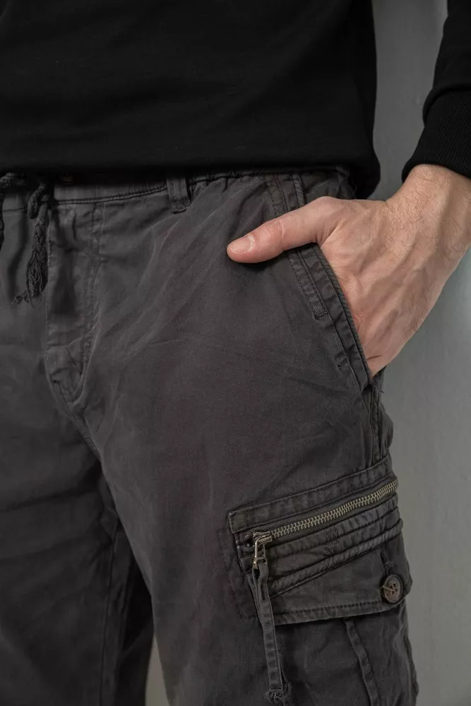 Купить Штаны мужские однотонные, цвет серый, 244R1641 - Фото №5