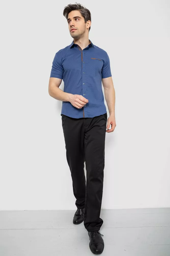 Купить Мужская рубашка с принтом, цвет синий, 186R7015 - Фото №2