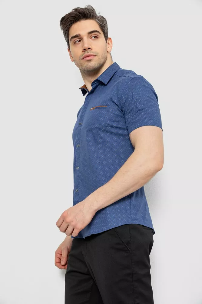 Купить Мужская рубашка с принтом, цвет синий, 186R7015 - Фото №3