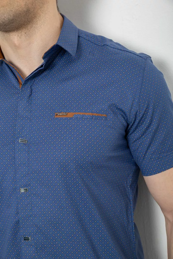 Купить Мужская рубашка с принтом, цвет синий, 186R7015 - Фото №5