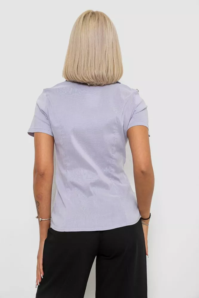 Купить Рубашка классическая в полоску, цвет сиреневый, 230R668 - Фото №4