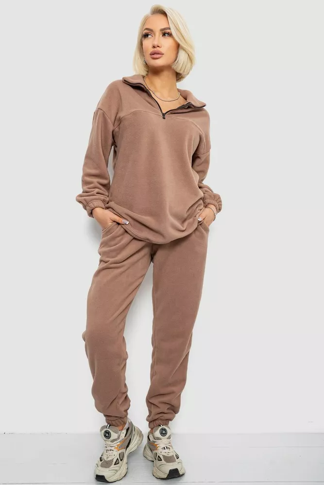 Купити Спорт костюм жіночий на флісі, колір мокко, 241R2007 - Фото №1