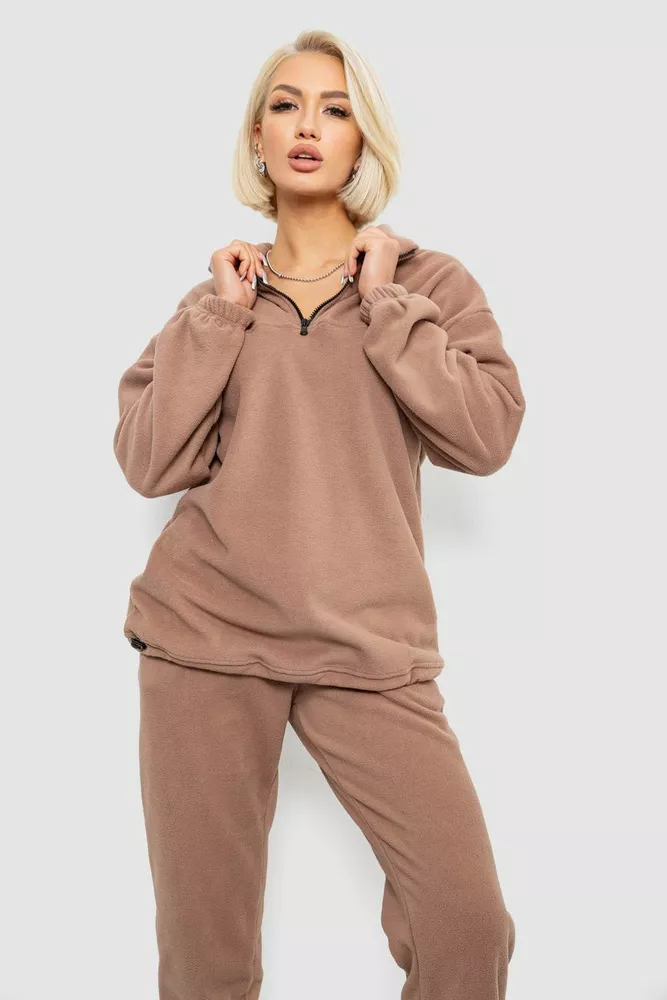 Купити Спорт костюм жіночий на флісі, колір мокко, 241R2007 - Фото №2
