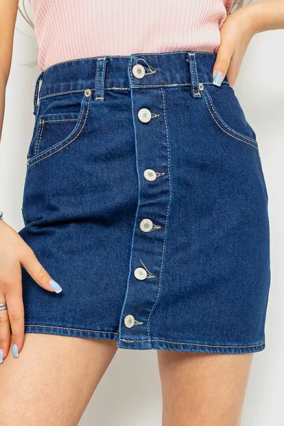 Джинсовая юбка, цвет темно-синий, 214R2996-1