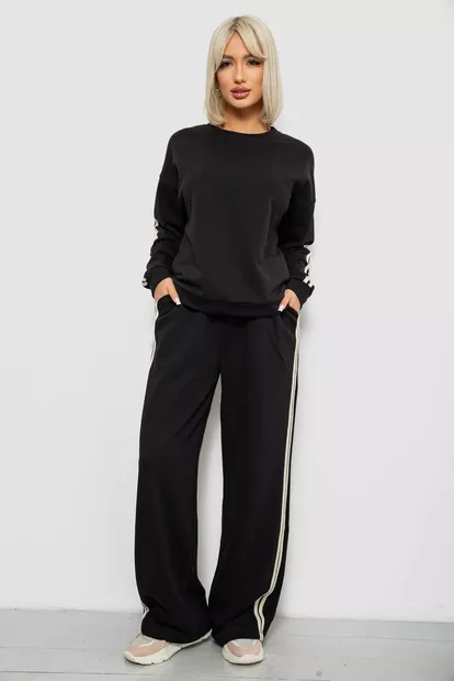 Спортивний костюм жіночий, колір чорний, 244R1067AG