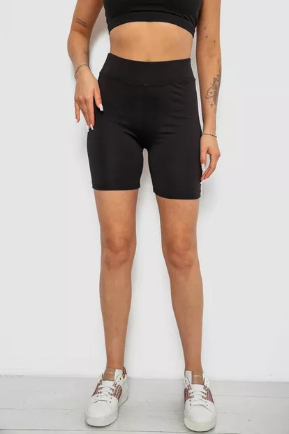 Велотреки жіночі однотонні, колір чорний, 214R920