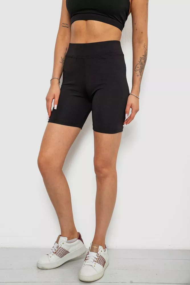 Купить Велотреки женские однотонные, цвет черный, 214R920 оптом - Фото №3