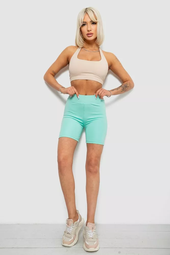 Купить Велотреки женские однотонные, цвет мятный, 214R920 - Фото №2