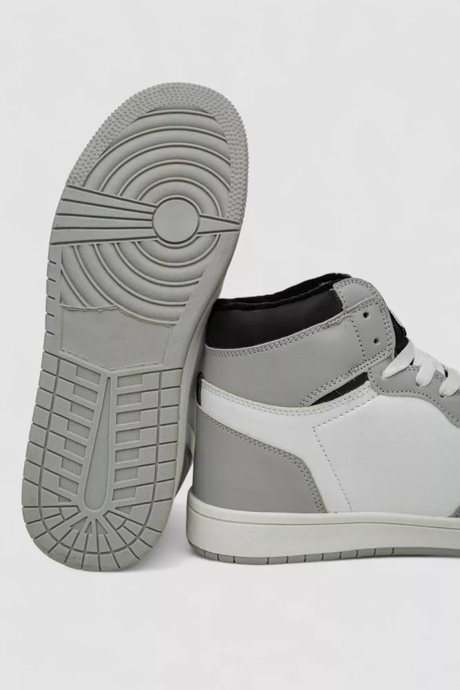 Купити Кросівки чоловічі зимові на хутрі, колір біло-сірий, 248RHB480 оптом - Фото №4