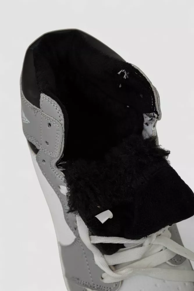 Купити Кросівки чоловічі зимові на хутрі, колір біло-сірий, 248RHB480 оптом - Фото №5