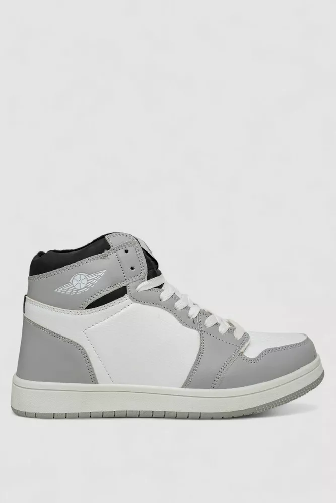 Купити Кросівки чоловічі зимові на хутрі, колір біло-сірий, 248RHB480 оптом - Фото №1