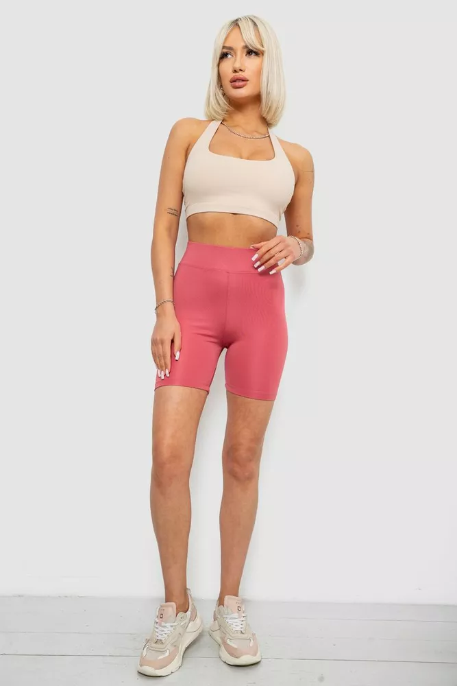 Купити Велотреки жіночі однотонні, колір пудровий, 214R920 оптом - Фото №2