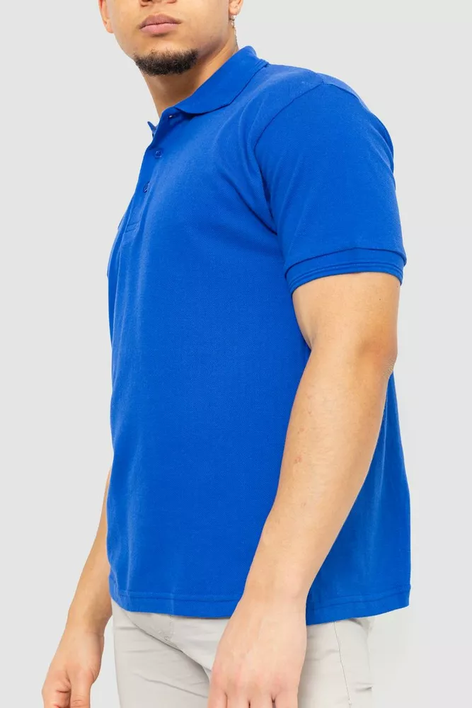 Купити Поло чоловіче однотонне  -уцінка, колір електрик, 244R015-U - Фото №4