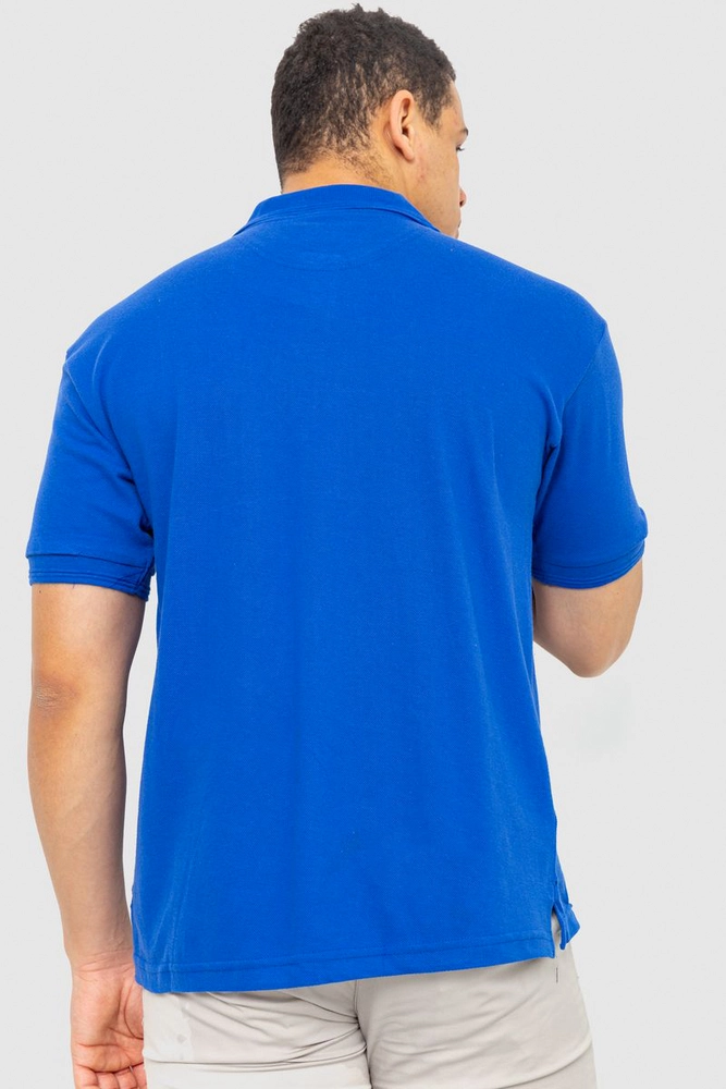 Купити Поло чоловіче однотонне  -уцінка, колір електрик, 244R015-U - Фото №5