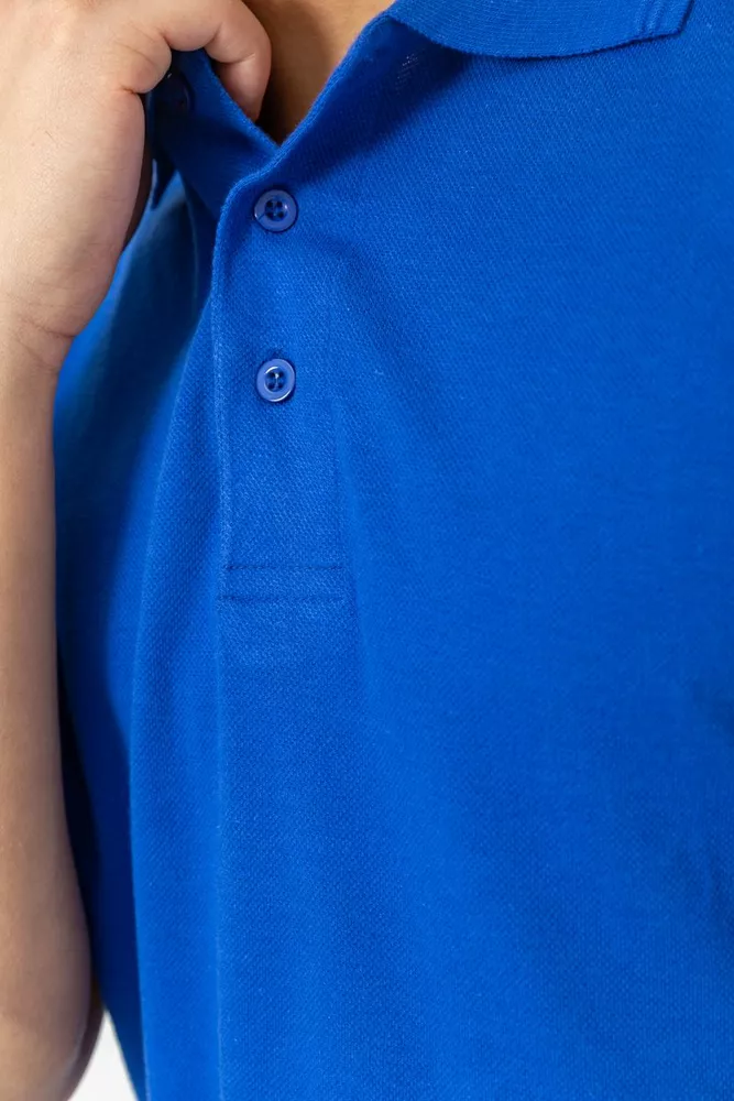 Купити Поло чоловіче однотонне  -уцінка, колір електрик, 244R015-U - Фото №6