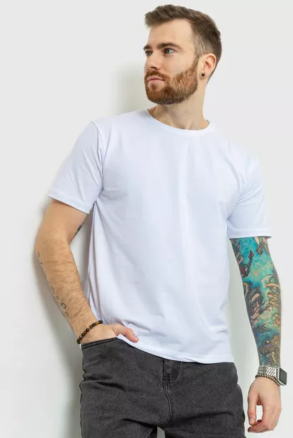 Футболка мужская базовая, цвет белый, 180R150