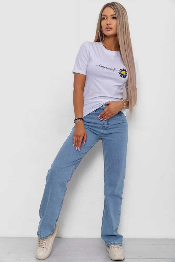 Купить Футболка женская с принтом  -уценка, цвет белый, 238R01632-U-1 - Фото №2