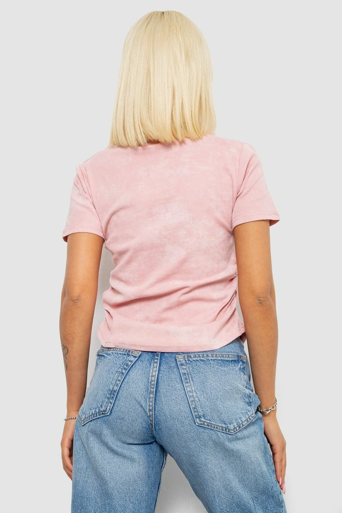 Купить Футболка женская с принтом, цвет розовый, 221R3308 - Фото №4