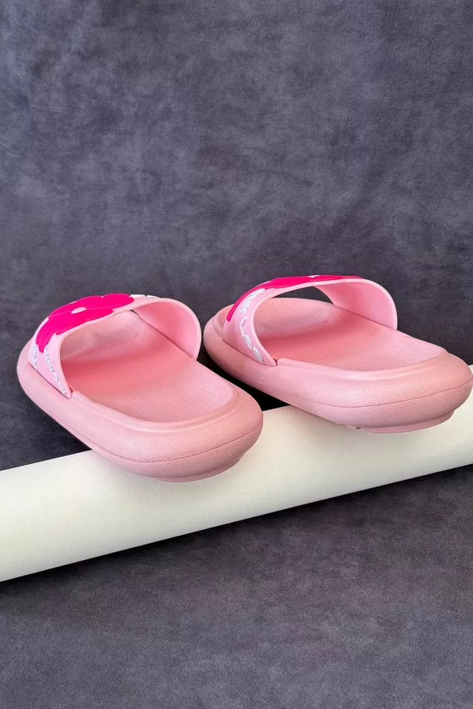 Купить Шлепанцы женские с аппликацией, цвет розовый, 243R5028-1 - Фото №5