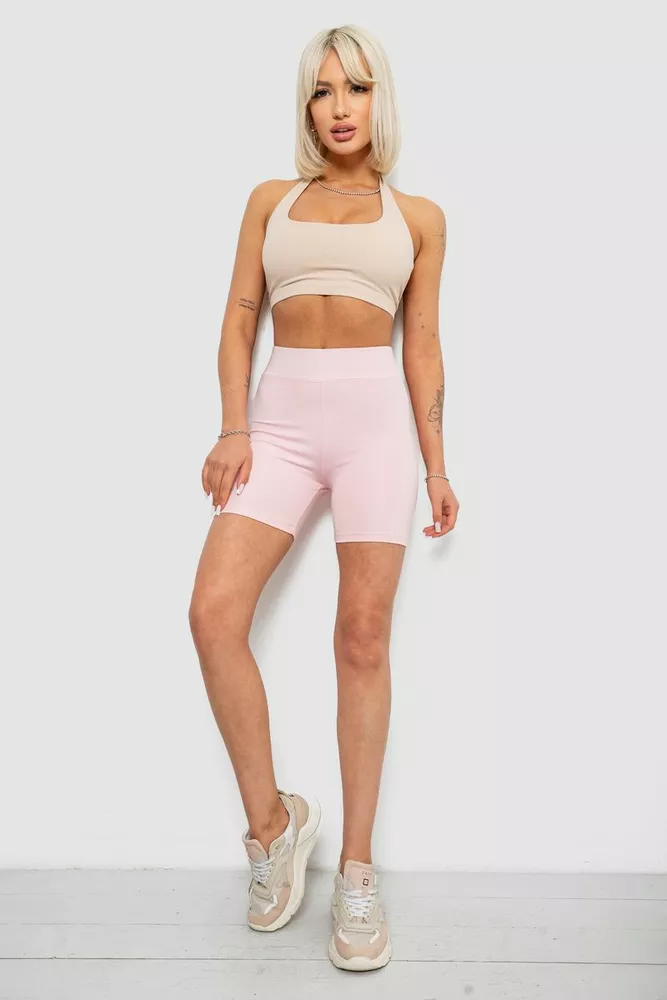 Купить Велотреки женские однотонные, цвет розовый, 214R920 оптом - Фото №2