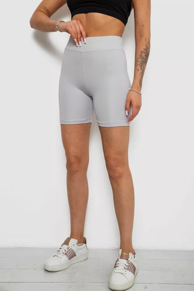 Купити Велотреки жіночі однотонні, колір сірий, 214R920 оптом - Фото №3