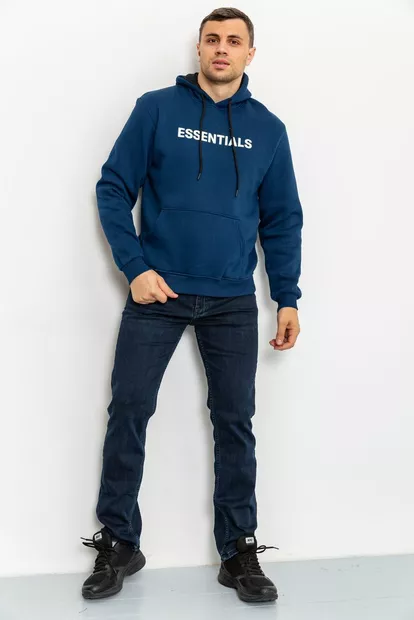 Худи мужской на флисе, цвет синий, 208R003