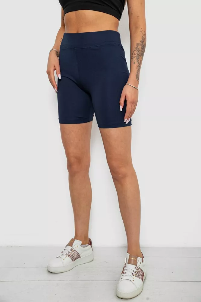 Купити Велотреки жіночі однотонні, колір синій, 214R920 оптом - Фото №3