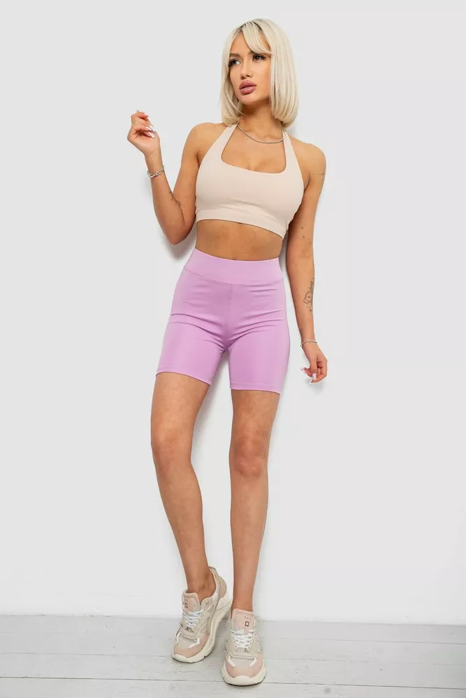 Купить Велотреки женские однотонные, цвет сиреневый, 214R920 оптом - Фото №2