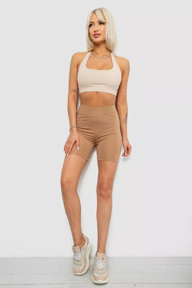 Купить Велотреки женские однотонные, цвет мокко, 214R920 - Фото №2