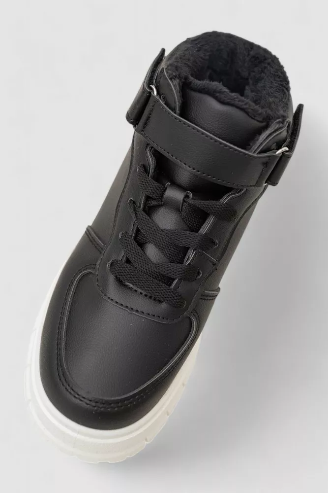 Купити Кросівки жіночі зимові на хутрі  -уцінка, колір чорно-білий, 248RMB05-U - Фото №2