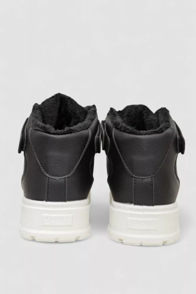 Купити Кросівки жіночі зимові на хутрі  -уцінка, колір чорно-білий, 248RMB05-U - Фото №4