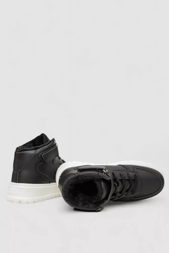 Купити Кросівки жіночі зимові на хутрі  -уцінка, колір чорно-білий, 248RMB05-U - Фото №5