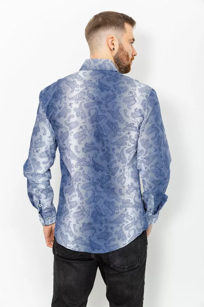Купити Сорочка чоловіча в смужку, колір синьо-білий, 131R140125 - Фото №5