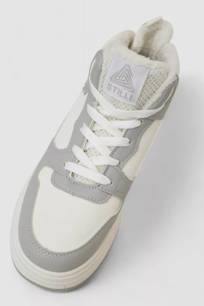 Купити Кросівки жіночі зимові на хутрі  -уцінка, колір біло-сірий, 248RAM09-U-3 - Фото №2