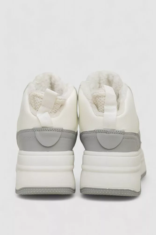 Купити Кросівки жіночі зимові на хутрі  -уцінка, колір біло-сірий, 248RAM09-U-3 - Фото №4