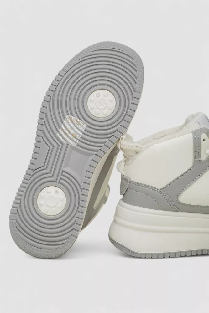 Купити Кросівки жіночі зимові на хутрі  -уцінка, колір біло-сірий, 248RAM09-U-3 - Фото №7