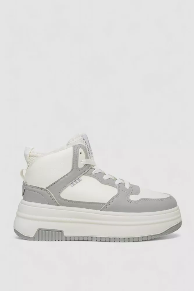 Купити Кросівки жіночі зимові на хутрі  -уцінка, колір біло-сірий, 248RAM09-U-3 - Фото №1