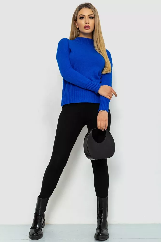 Купить Кофта женская однотонная  -уценка, цвет электрик, 244R2028-U-3 - Фото №1